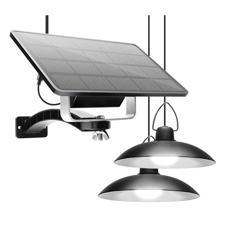 3000k Double Head Solar Pendant Lights Outdoor Jackyled Solar Shed Light Solar Powered Shed