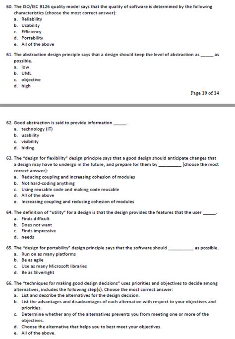 Solved 60. The ISO/IEC 9126 quality model says that the | Chegg.com