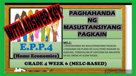 Epp Week H E Paghahanda Ng Masustansiyang Pagkain Quarter