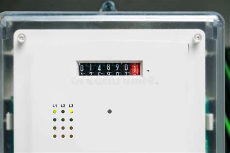 Closeup View Of Electric Meter Measuring Device Stock Photo Image Of