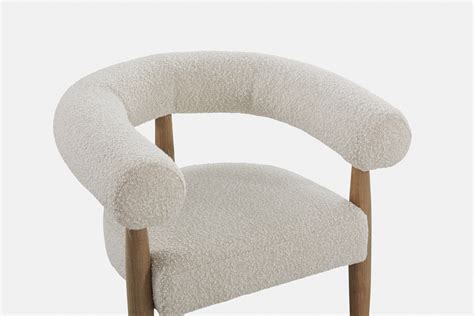 Ronda Fauteuil En Fr Ne Et Tissu Boucl Maison Corbeil