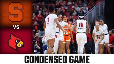 Syracuse Vs Louisville Condensed Game 2023 24 Acc Womens Basketball