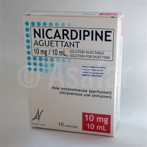 Nicardipine Aguettant 10 Mg 10 Amp 10 Ml Fiche Médicament