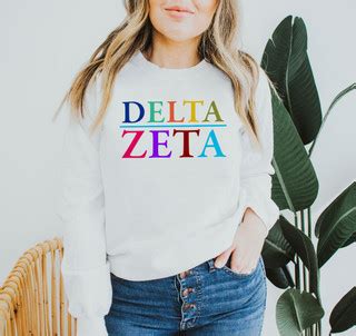 Delta Zeta Colors Upon Colors Crewneck Sweatshirt - Greek Gear