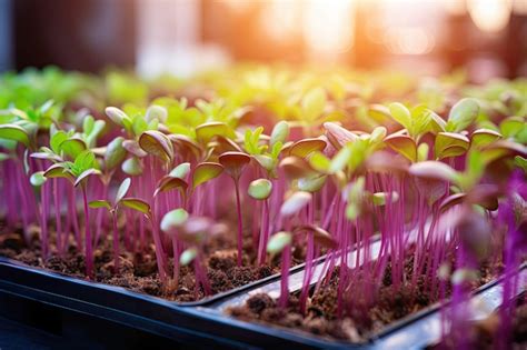 Premium Photo Growing Sprouts Of Microgreens