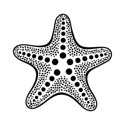 Esbo O Desenhado M O De Uma Estrela Do Mar Isolada Em Branco Vetor