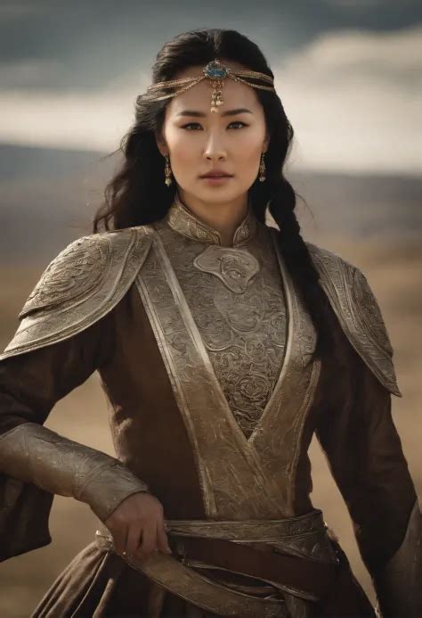 Hyper Realistic Long Shot Khutulun Mongol Princess Powerful And