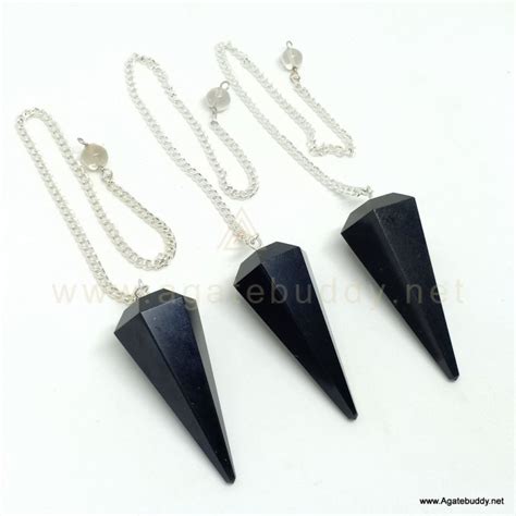 Black Obsidian 6 Face Cone Pendulum Gemstone Pendulums Agate Buddy