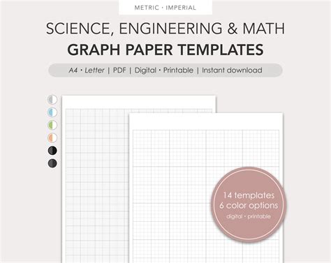 Stem Graph Paper Templates Pdf Digital Printable Etsy