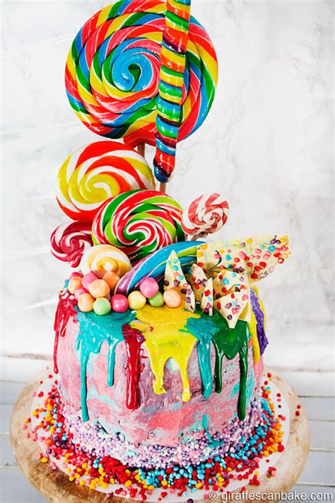 Rainbow Lollipop Birthday Cake - Dark Chocolate Mud Cake with Coffee ...