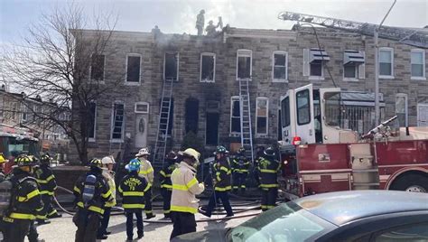 3 Vacant Rowhomes Burn In 2 Alarm Fire In Baltimores Shipley Hill Neighborhood Wbal Baltimore