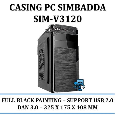 Jual Casing PC Simbadda Sim V 3120 Full Black Design Shopee Indonesia