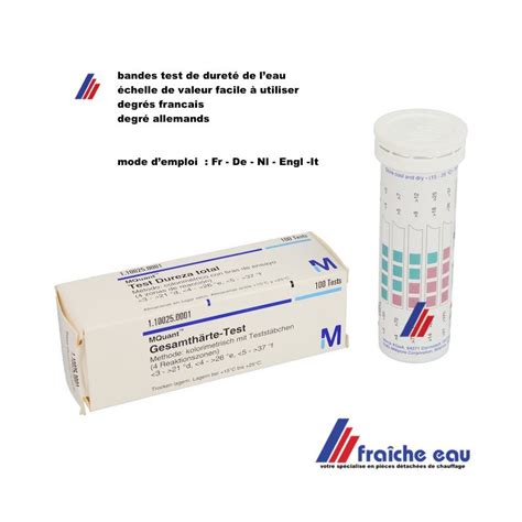 bande de test de dureté de l eau 100 strips bandelettes pour mesurer