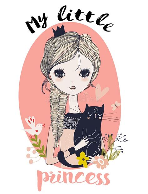 Black Cat Princess White Stock Illustrations 522 Black Cat Princess