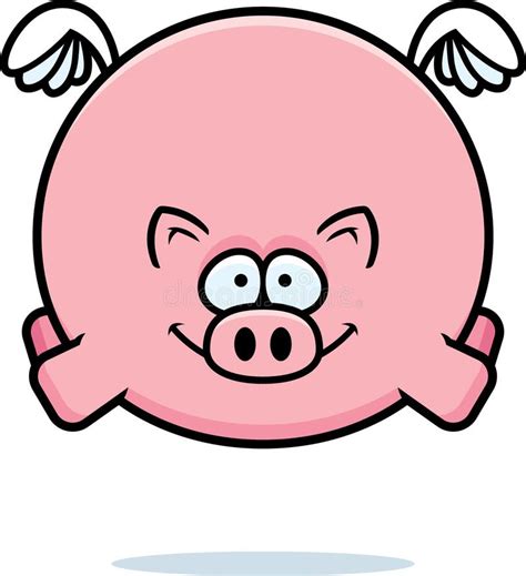 Flying Cartoon Pig stock vector. Illustration of clip - 115759539