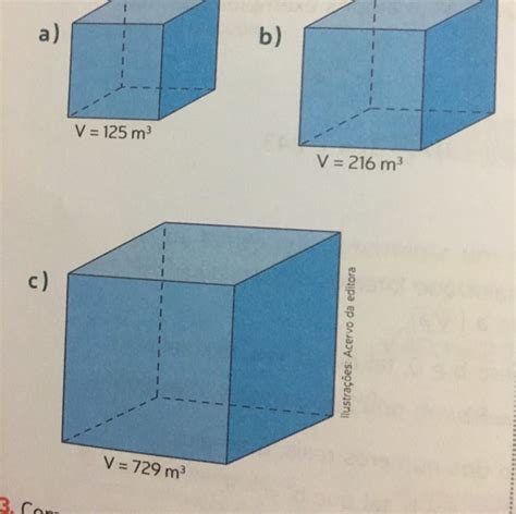 Determine A Medida Da Aresta De Cada Cubo Em Que O Volume Est