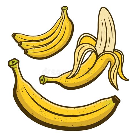 Elementos Amarelos Coloridos Bananas Dos Desenhos Animados Ilustração