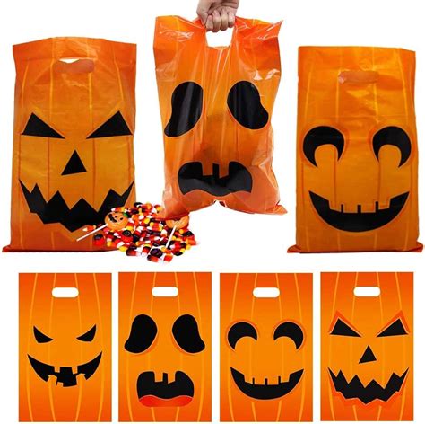 Lulu Home Halloween Jack O Lantern Bags Plastic Goodie