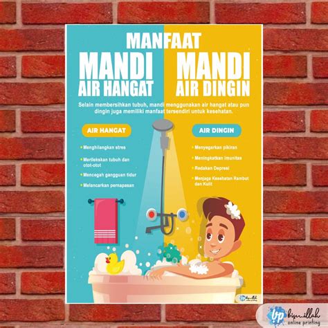 Jual Poster Kesehatan Manfaat MAndi Air Hangat Mandi Air Dingin