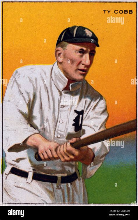 Baseball Ty Cobb Baseball Card Colored Lithograph Stock Photo