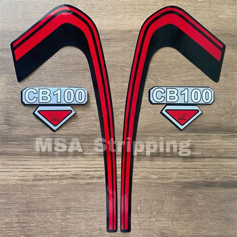 MERAH HITAM Stripping Strip Sticker Sticker Trim Pole Body Honda CB100