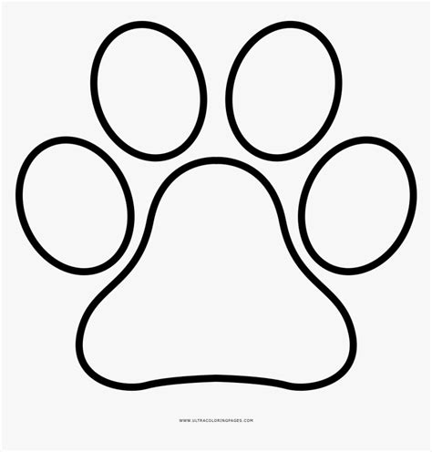 Paw Print Coloring Page - Circle, HD Png Download - kindpng