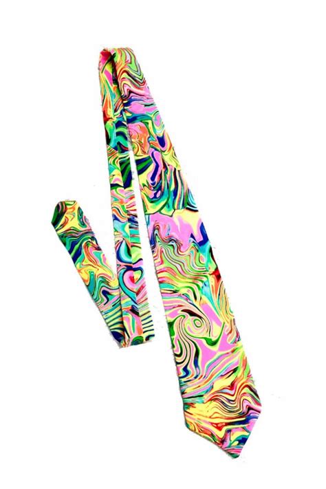 Uv Glow Neon Flux Spandex Necktie With Gold Sparkly Jewel Etsy