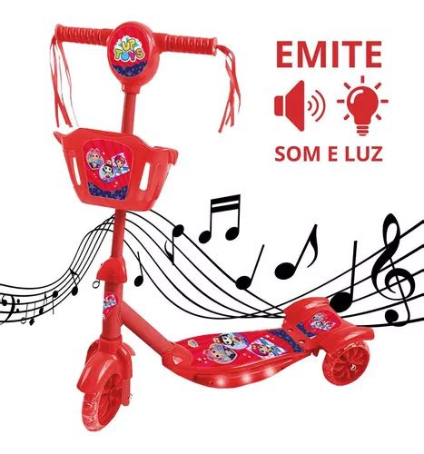 Patinete Infantil Musical Cestinha Luz E Som Menina Menino MercadoLivre