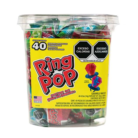 Ring Pop Anillos de Caramelo 40 pzas de 14 g Costco México