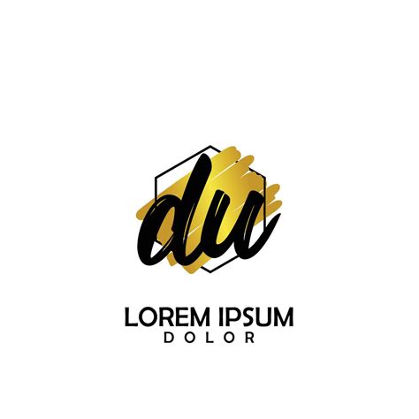 du initial brush  circle frame template design  vector art