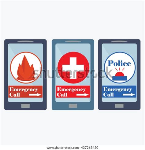 Emergency Call Number Sign Ambulance Police Stock Vector Royalty Free