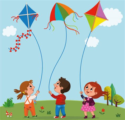 Child Flying Kite Illustrations Royalty Free Vector Graphics And Clip