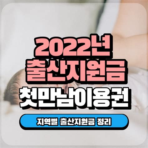 2022년 출산지원금 첫만남이용권 지역별 장려금 출산혜택 네이버 블로그