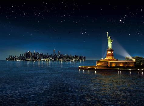 Statue Of Liberty Wallpaper At Night