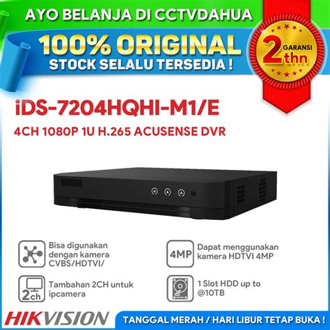 Jual HIKVISION IDS 7204HQHI M1 E 4 CH 1080P 1U H 265 ACUSENSE DVR