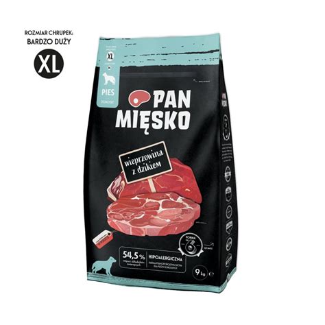 Pan Mięsko wieprzowina z dzikiem XL sucha karma dla psa waga 9 kg