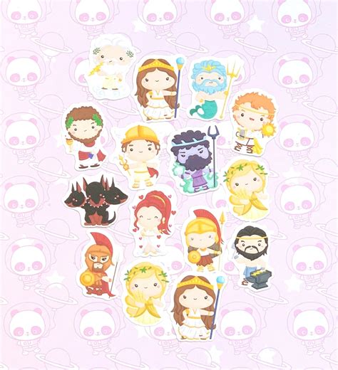 35 Pack Paper Kawaii Greek Mythology Gods Stickers Set 2 Etsy