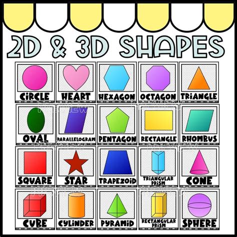 2d And 3d Shapes Posters For The Classroom Lemon Farmhouse Etsy