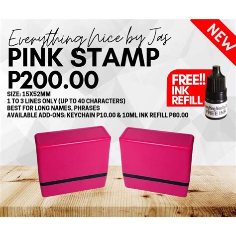 PINK STAMP COD Self Inking Stamp With Ink FREE LAYOUT Personalized Made