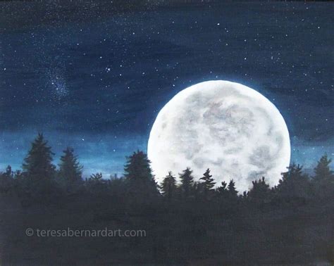 Moon Space Art Acrylic Painting Lessons Canvas Painting Landscape