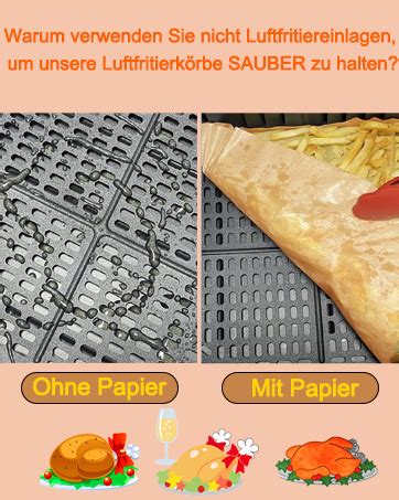 Backpapier für Ninja Heißluftfritteuse 200 Stück 22cm Airfryer