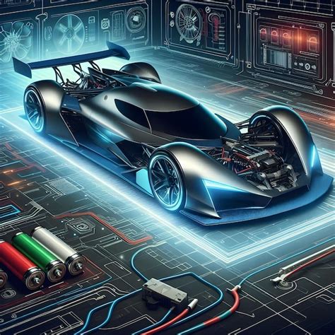 Futuristic Electric Sport Fast Car Chassis And Battery High Performance