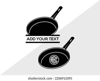 Frying Pan Monogram Svg Printable Vector Stock Vector Royalty Free