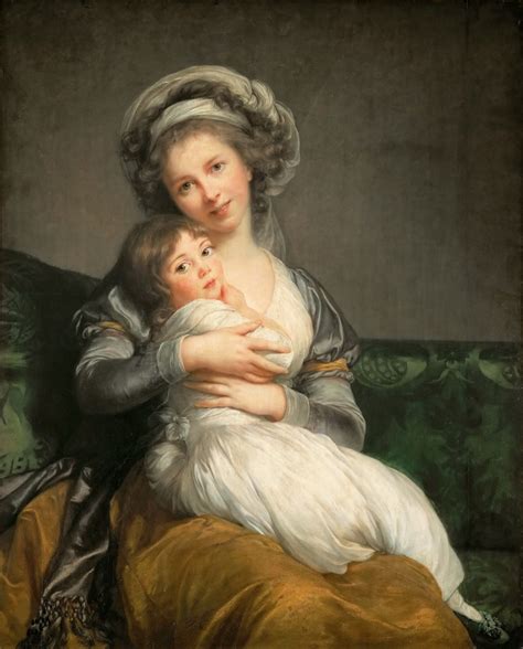 Autoportrait Avec Sa Fille Julie 1786 Estampe D Art