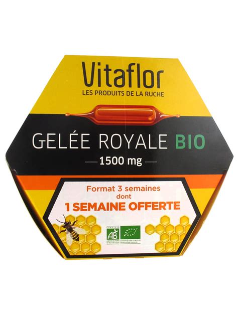 Vitaflor Gelée Royale 1500 mg Bio 20 Ampoules Acheter à prix bas ici