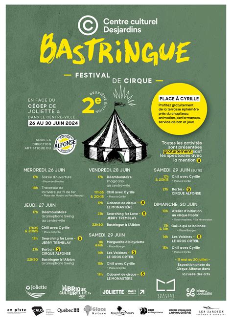 Bastringue Festival De Cirque Joliette Centre Culturel Desjardins