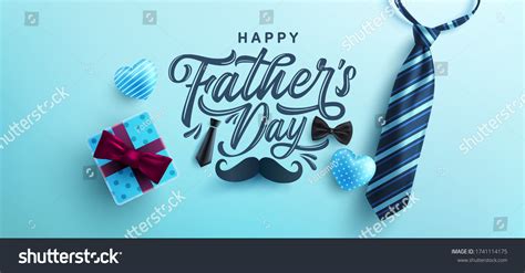 Fathers Day Poster Banner Template Necktie Stock Vector Royalty Free 1741114175 Shutterstock