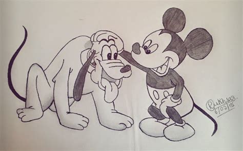 Mickey Mouse and Pluto Drawings