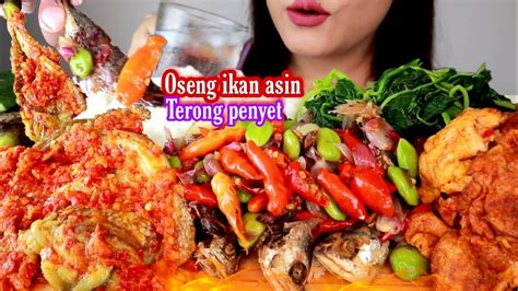 Asmr Tumis Ikan Asin Terong Penyet Telur Dadar Asmr Mukbang