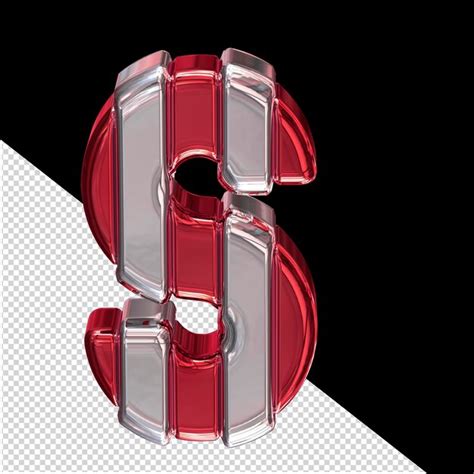 Premium PSD | Red symbol with silver letter s